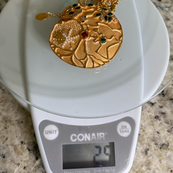 JCB 22k Gold Plated "Great Giant" BROOCH/NECKLACE Current style Retail $150 - Picture 9 of 13